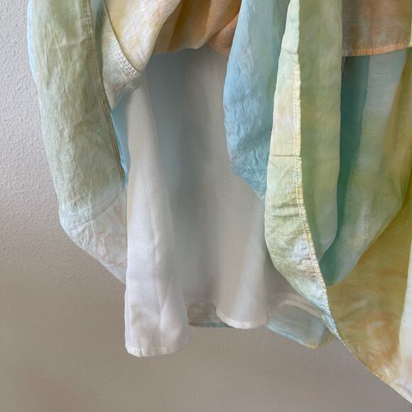 English Factory Pastel Tie Dye Tiered Ruffle Dress (M) - Picture 10 of 11